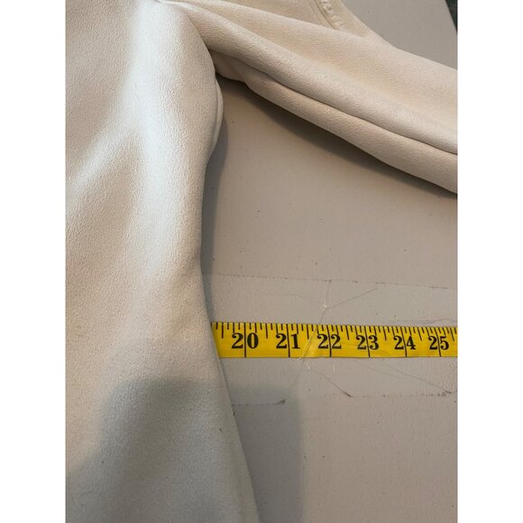 Coldwater Creek Faux Suede & Sherpa Coat Hood Toggle Closure Cream Medium - Picture 11 of 12